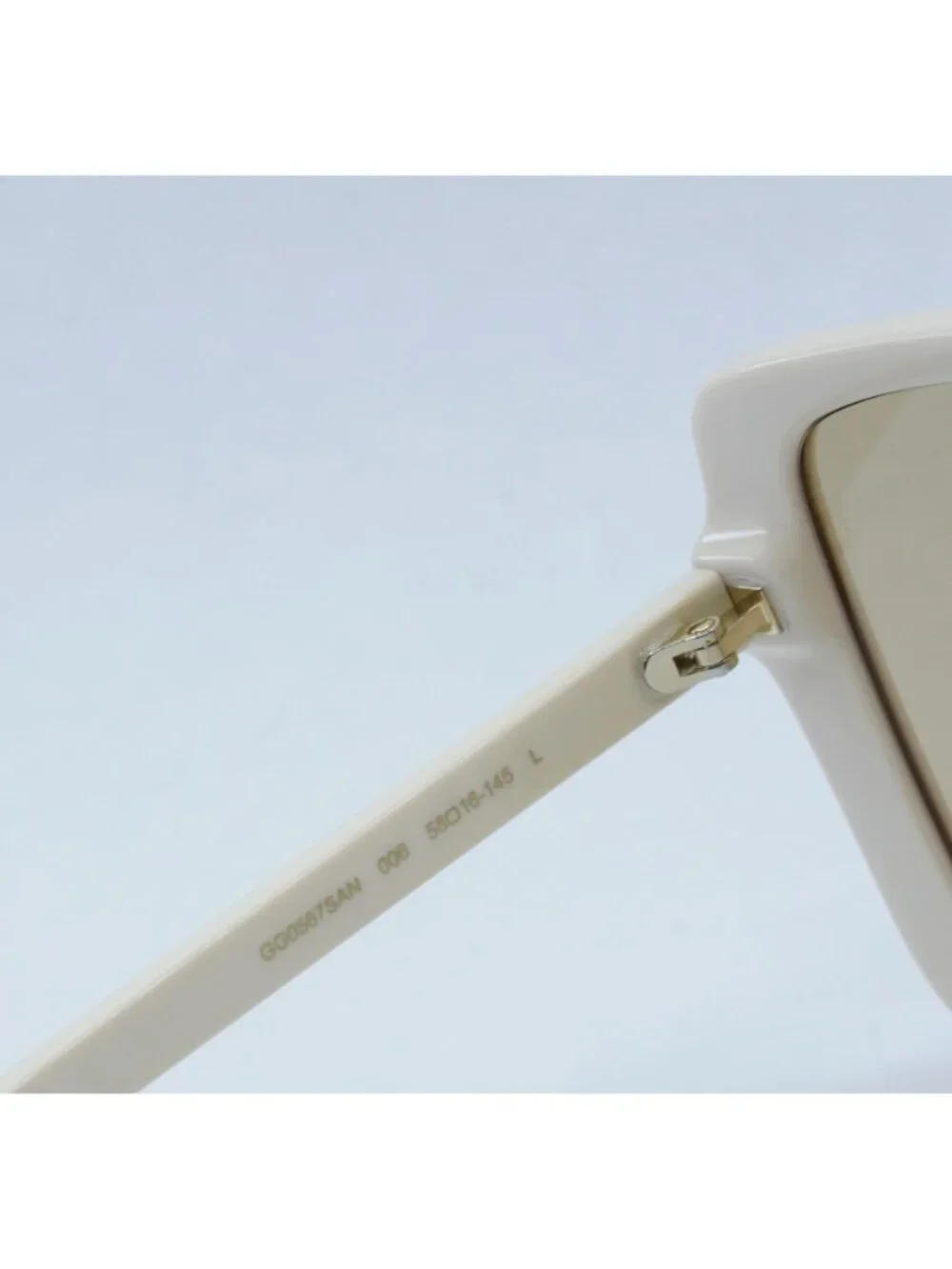 Gucci GG0567SAN 006 Women Sunglasses Ivory Square Frame, Brown Lenses